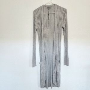 Joseph A grey metallic open cardigan sweater Size S New